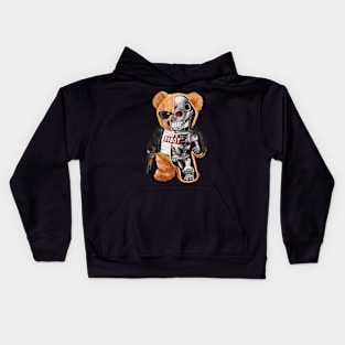 bear toy half robot Kids Hoodie